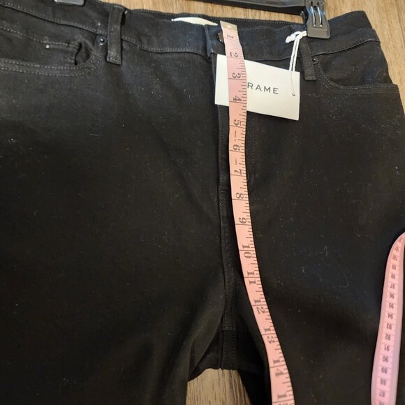 Frame Le Slim Palazzo High Rise Jeans NWT Black Size 32 - Picture 7 of 13